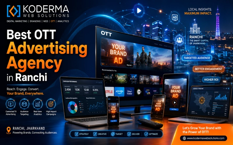 Best OTT Advertising Agency in Ranchi – Grow Your Brand with Expert OTT Marketing by Koderma Web Solutions